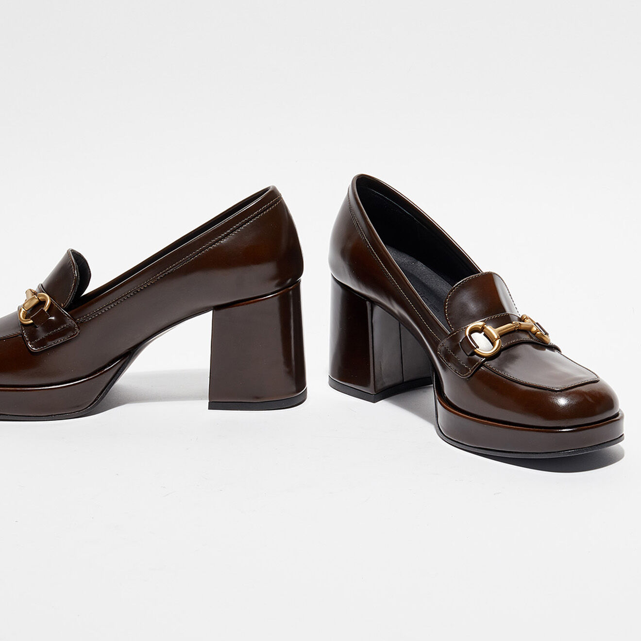 Garrice Lab Mocassins en Cuir Kad marron - Talon 8 cm