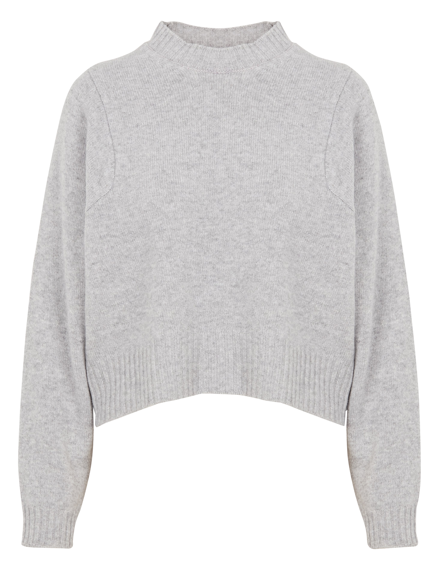 Pull oversize col rond en laine et cachemire | Gris