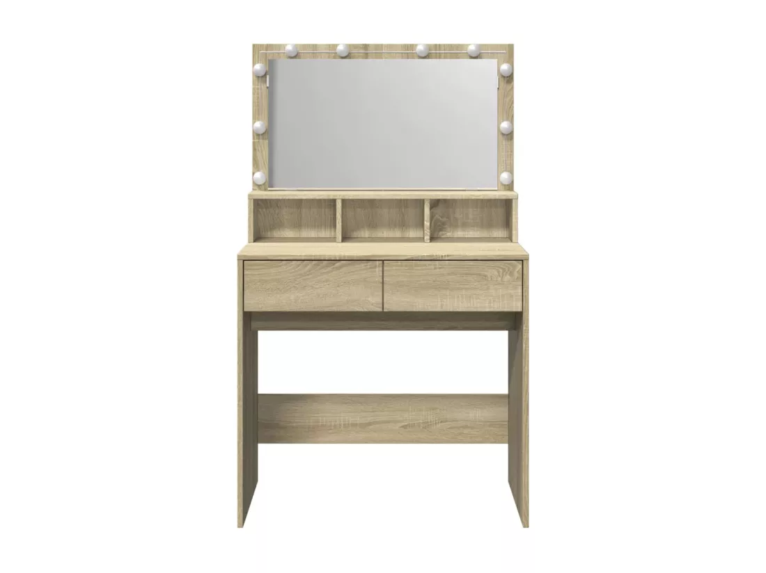 Coiffeuse avec LED chêne sonoma 80x41x134,5 cm