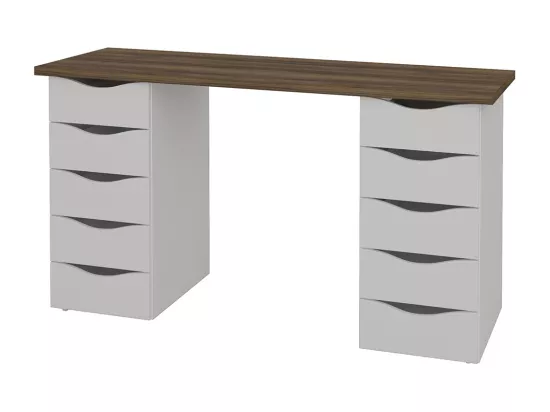Bureau avec rangement panneaux de fibres blanc SIRIUS