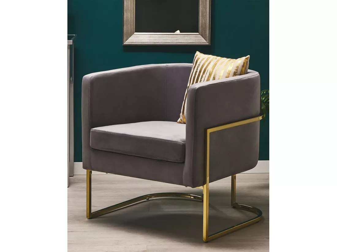 Fauteuil SIRKKA Velours Gris