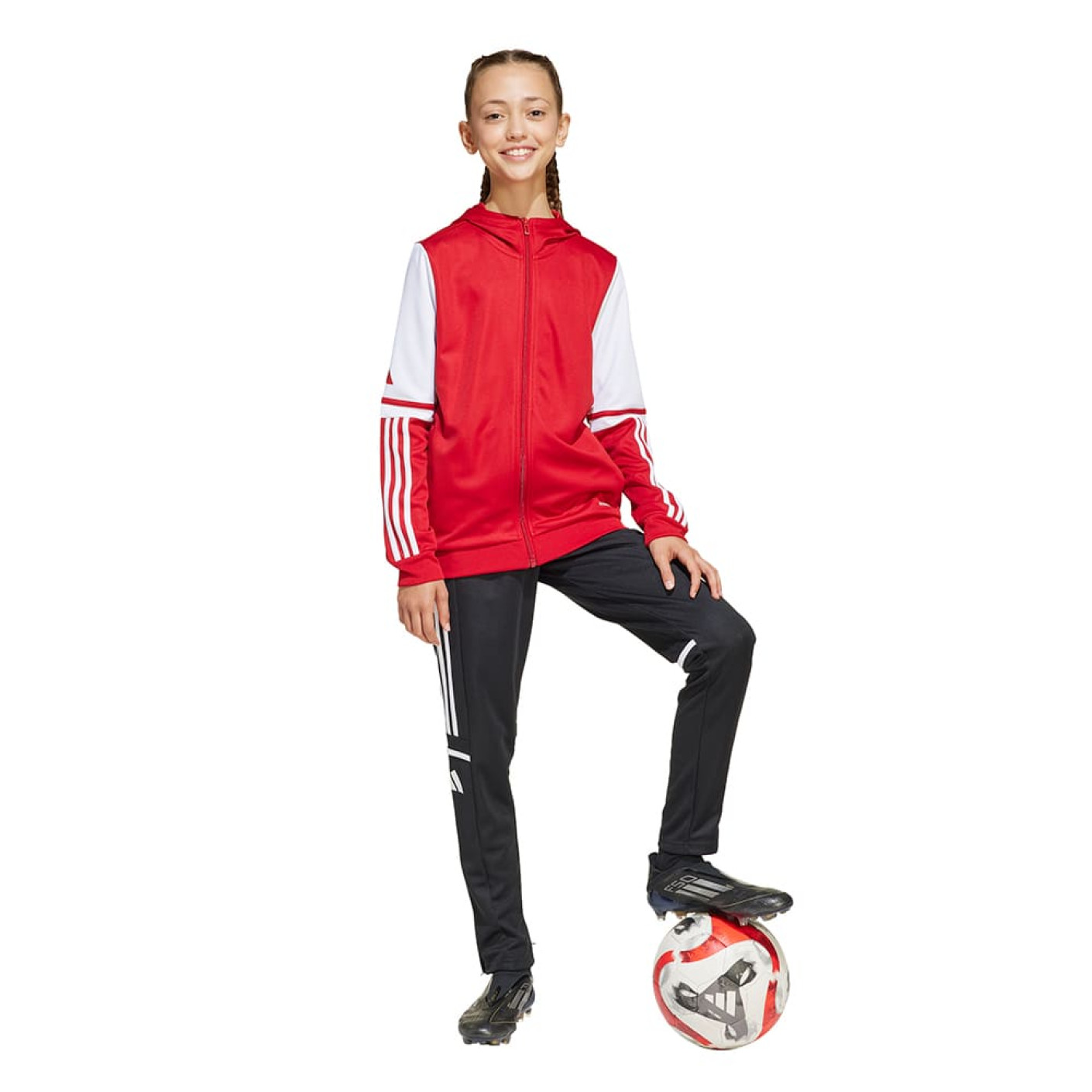 Adidas Squadra 25 Hooded Trainingsjack Kids Rood Wit