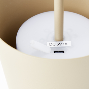 Tafellamp Kaami draagbaar LED 2W voor buiten met USB oplaadbare accu, Cappuccino