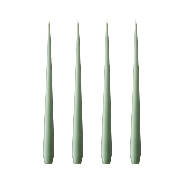 ester & erik - Spitzkerze, 24 cm, No. 66, eucalyptus / matt (4er-Set)