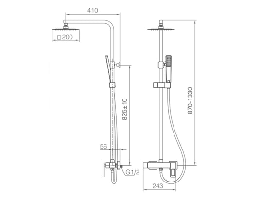 IMEX PRODUCTS - Barre et colonne de douche Colonne de douche imex suecia bdc032/nor noir mat et or rose