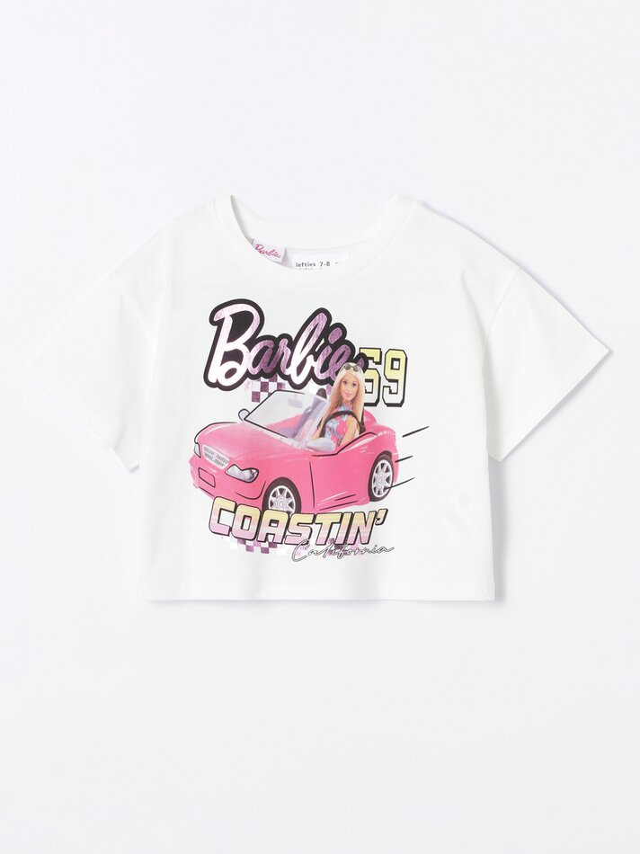 Camiseta com estampa da Barbie - Off White