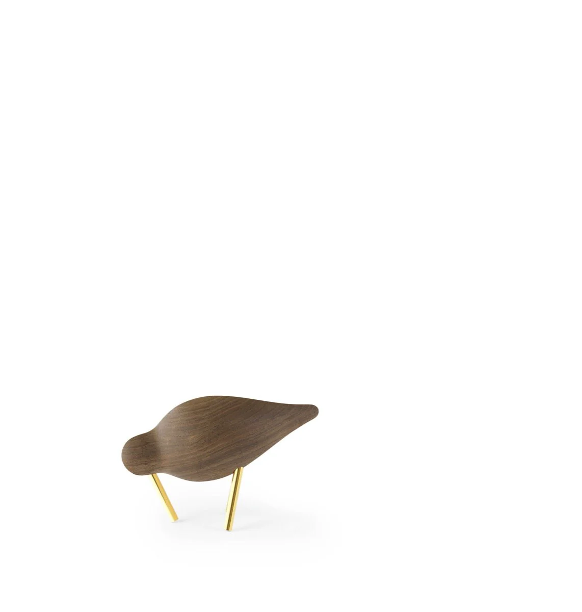 Normann Copenhagen  Shorebird, valnød/messing - 7,5 x 11,5 x 4,5 cm.