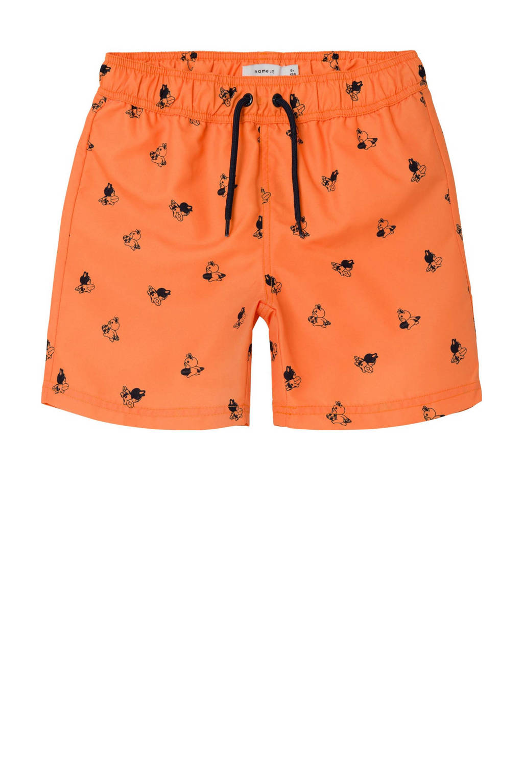 zwemshort NKMZADDImet all over print oranje