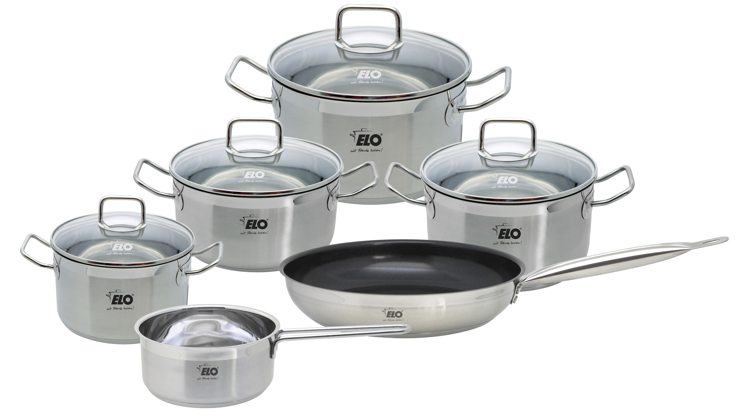 Elo Basic Topf-Set »Basic Profi Duo Therm Topfset 6-teilig« Set, 10 Stk. tlg. Edelstahl