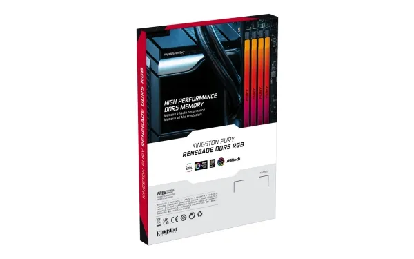 Kingston FURY Renegade RGB - DDR5 - modul - 16 GB - DIMM 288-PIN - 6400 MT/s / PC5-51200 - CL32 - 1.1 V - ikke bufferet - on-die ECC