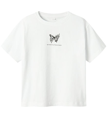 Name It T-Shirt - NkfDane - Bright White m. Schmetterling
