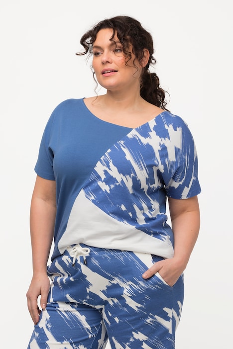 T-Shirt, asymmetrischer Ausschnitt, Halbarm, Biobaumwolle