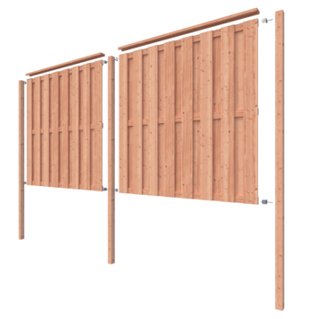 Schutting startpakket Tuinscherm Douglas ca. 3,8 meter lang