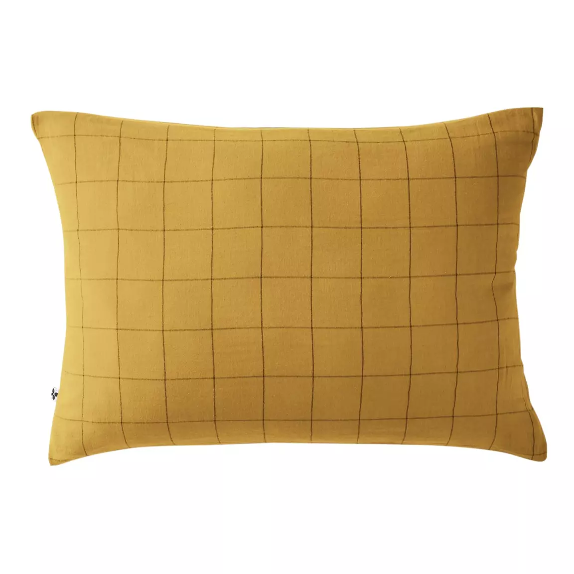 Taie d'oreiller rectangulaire gaze de coton (50 x 70 cm) Gaïa Match Jaune safran