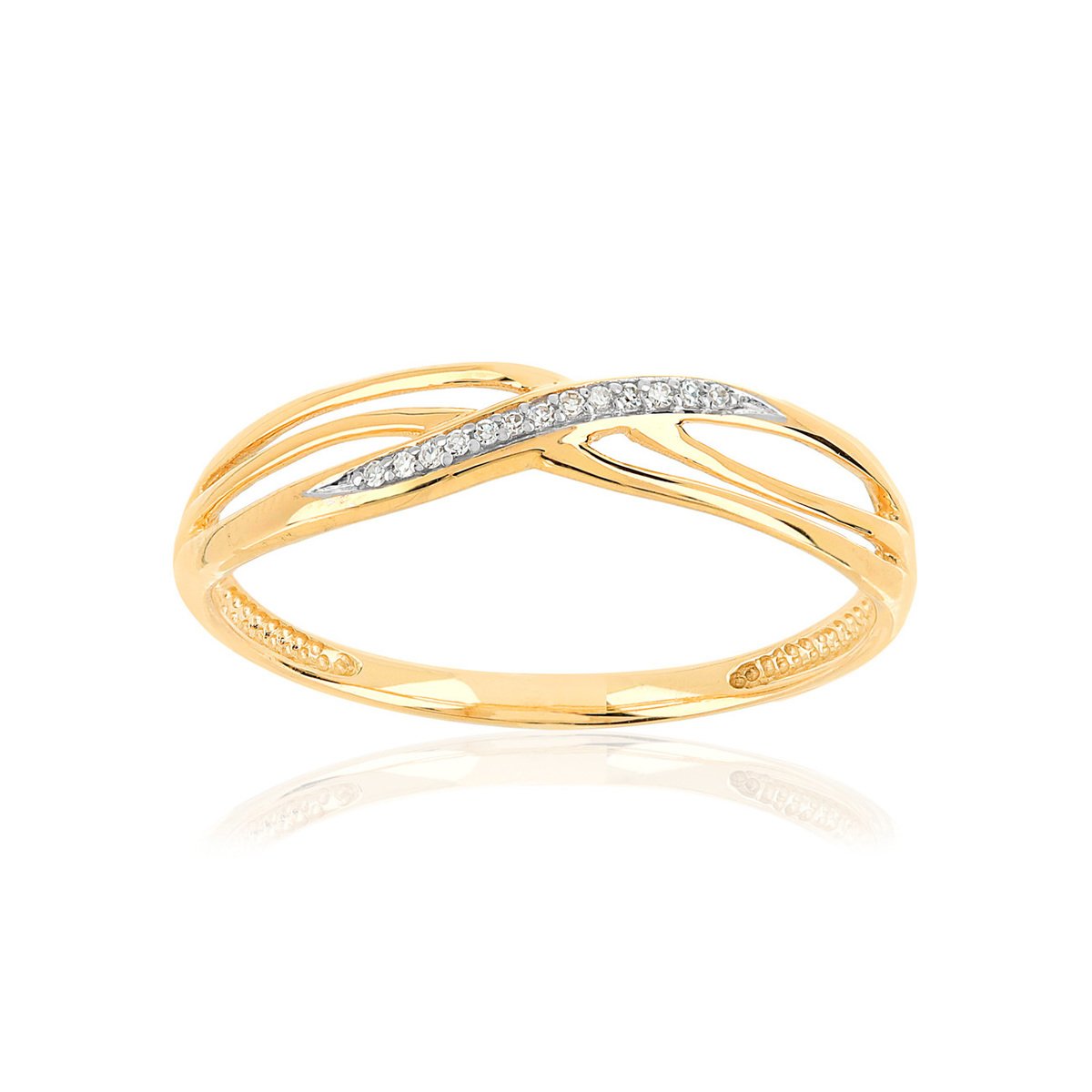 Bague or 375 2 tons diamants