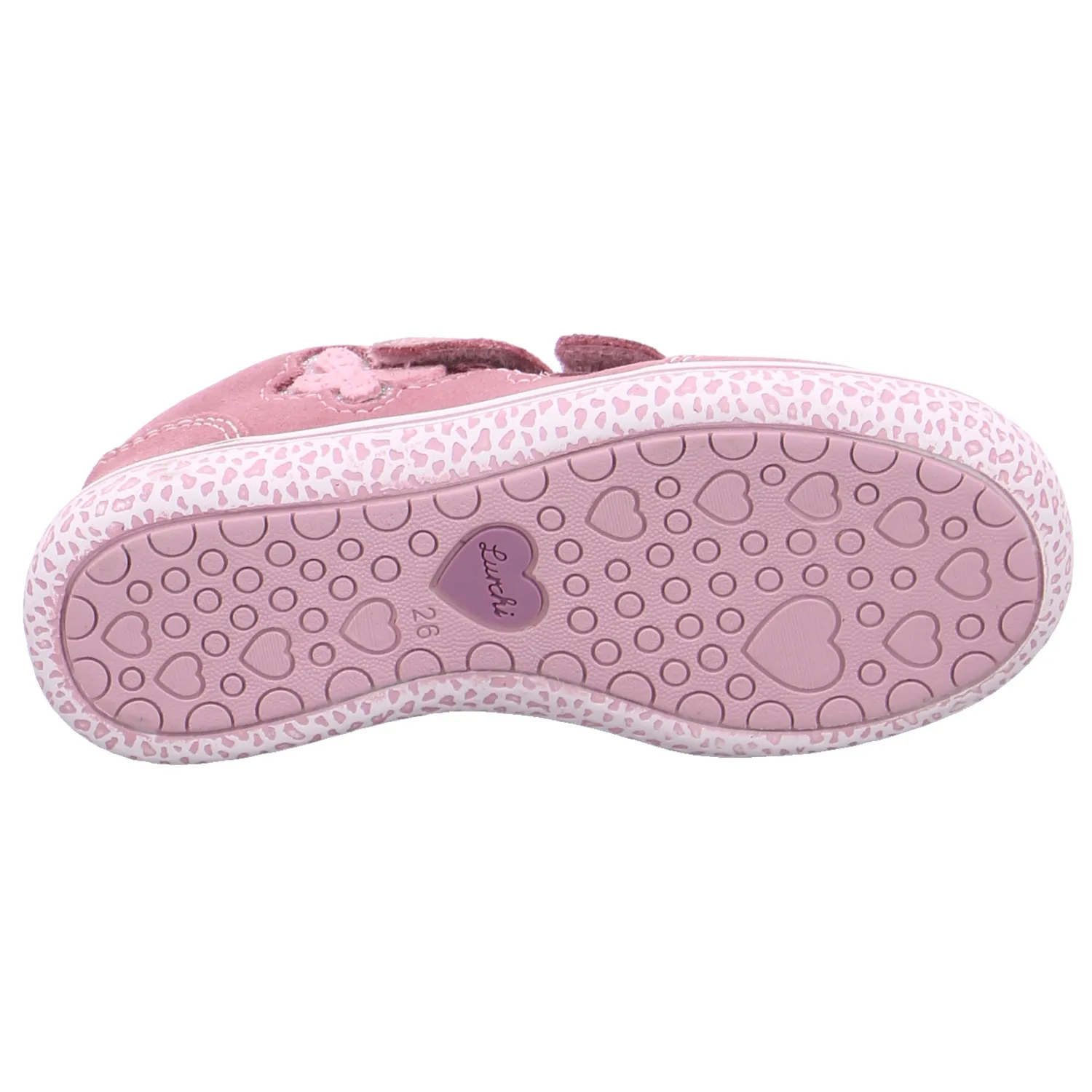 LURCHI Kleinkinder-Halbschuh Klett Rosa Leder  Leder Sneaker