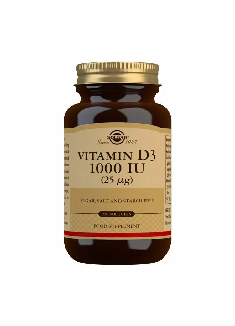 Solgar D3-vitamin 1000 IU (25 µg) - 250 kaps.
