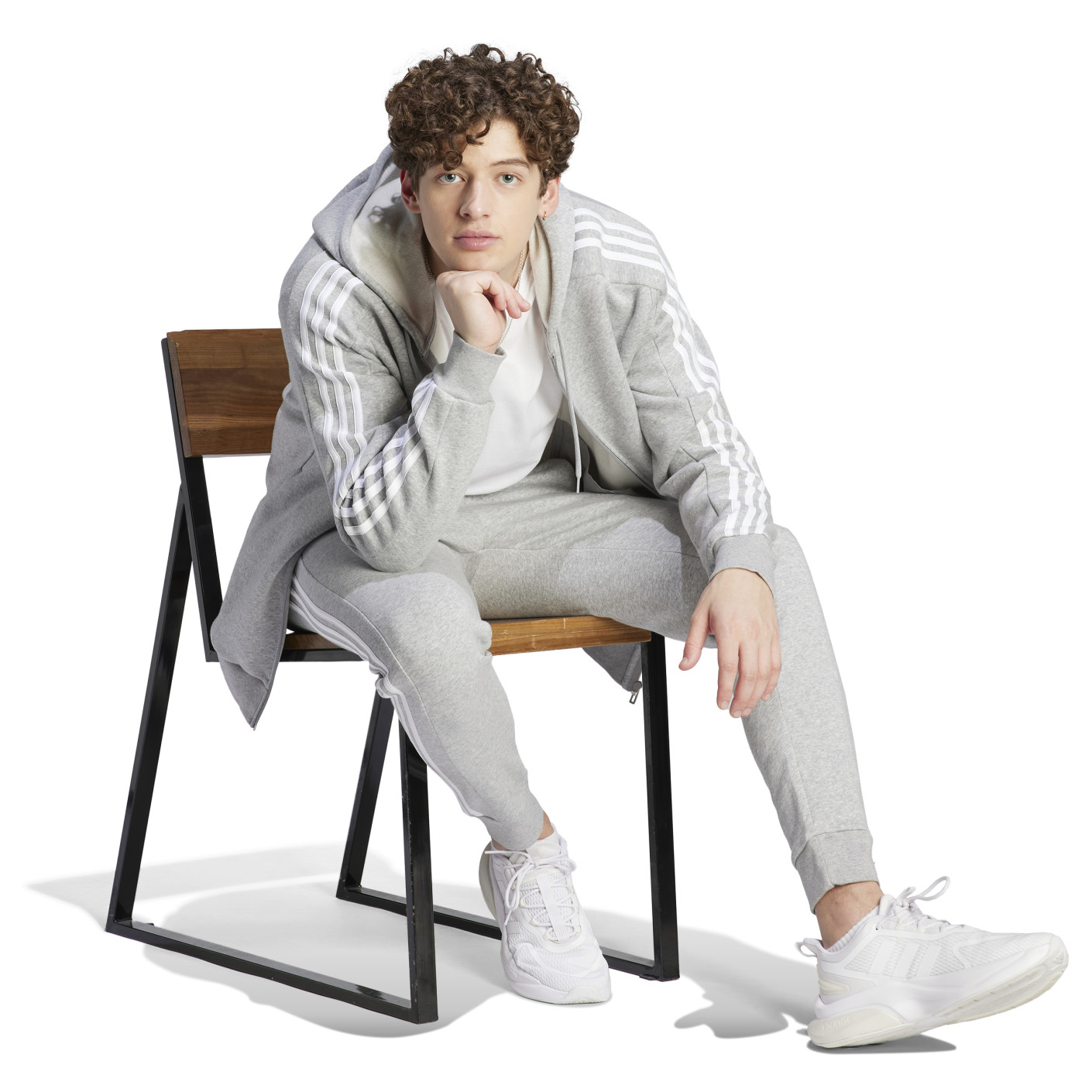 Adidas Essentials Fleece Vest Grijs Wit