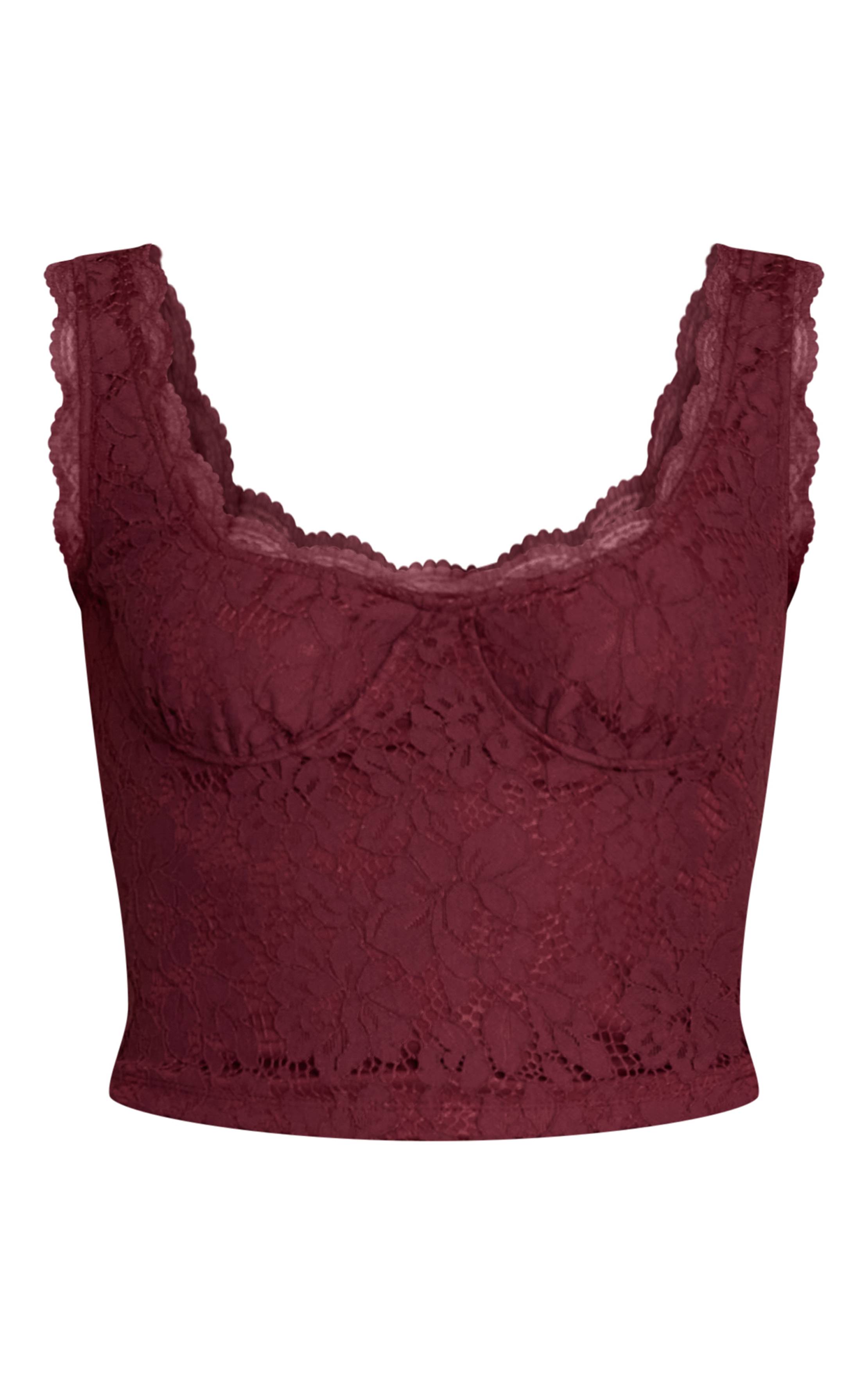 Prune Corset Court En Dentelle