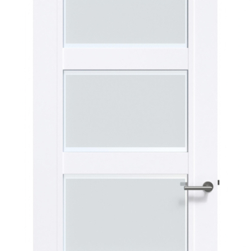 Arne & Bodil binnendeur ABB102 mat glas met blanke rand - extra wit afgelakt - glaslat extra wit