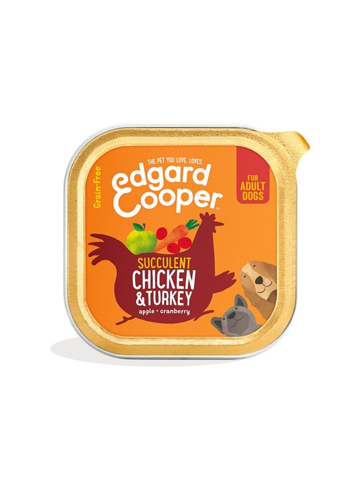 Edgard Cooper - BLAND 4 FOR 119 - Paté Kylling & Kalkun, Adult 300gr