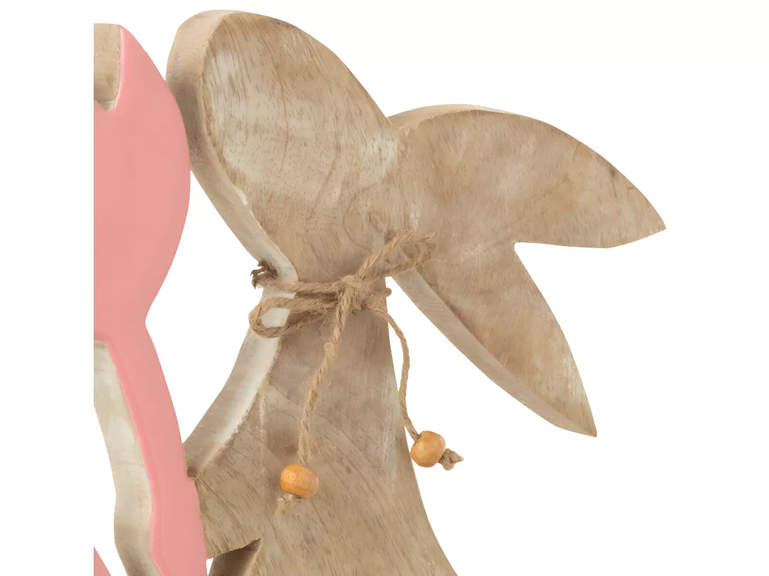 Figurine Lapin et tulipe en bois de rose