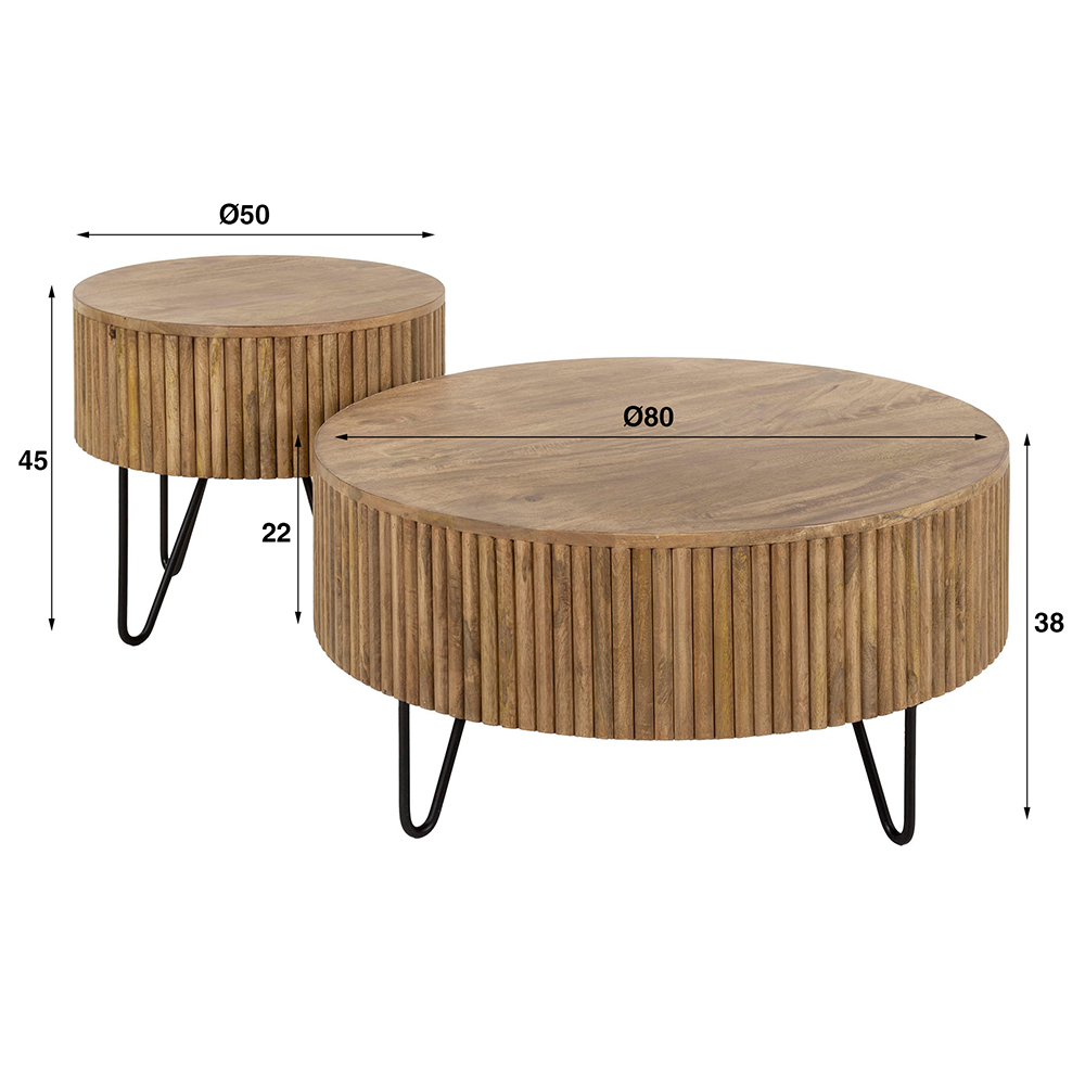 Salontafel Lambda - set van 2