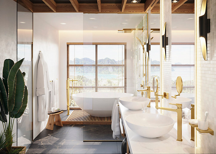 Porte serviettes doré 65 cm Addstoris Hansgrohe