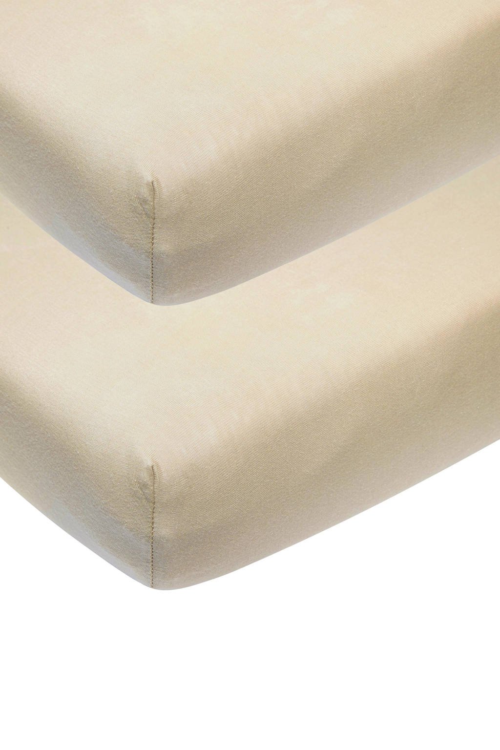 Mooie kleur Hoeslaken zoals op de fotokatoenen ledikant hoeslaken - set van 2 60x120 cm sand
