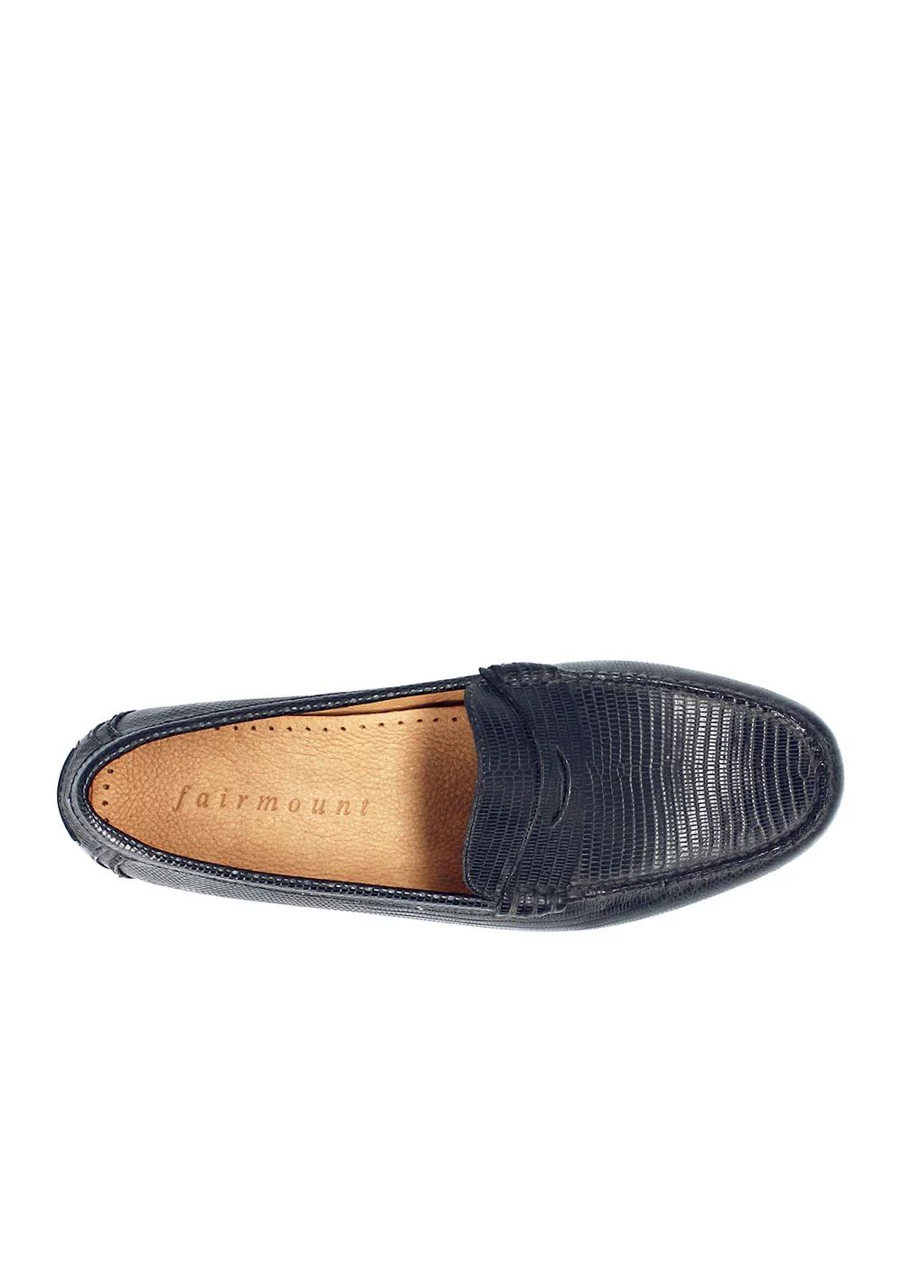 MOCASSIN W LIZARD CUIR NOIR
