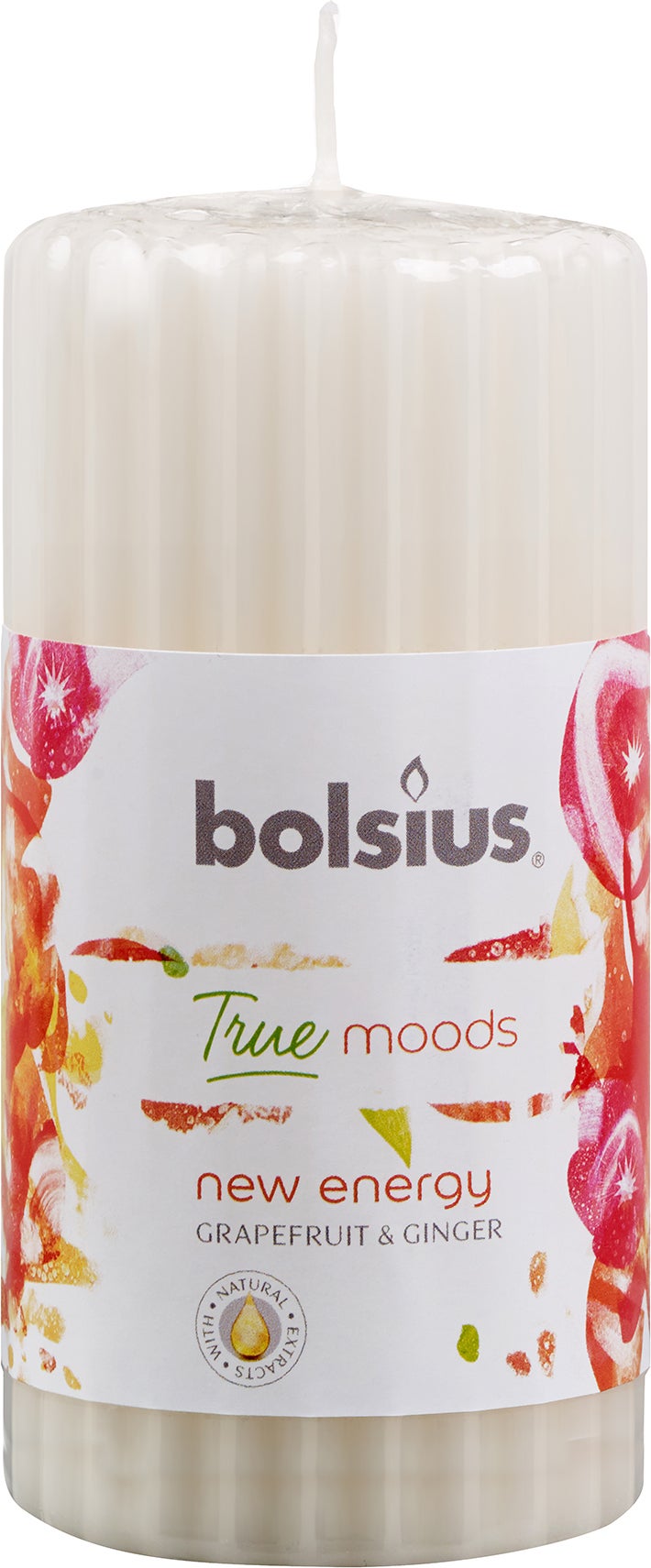Bolsius geurkaars True Moods New Energy wit 33 uur D 5,8 H 12 cm