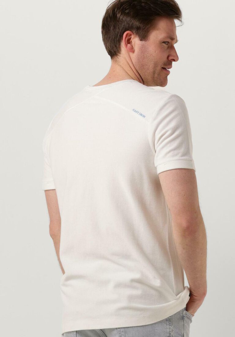 CAST IRON witte cast iron t-shirt short sleeve r-neck regular fit cotton twill