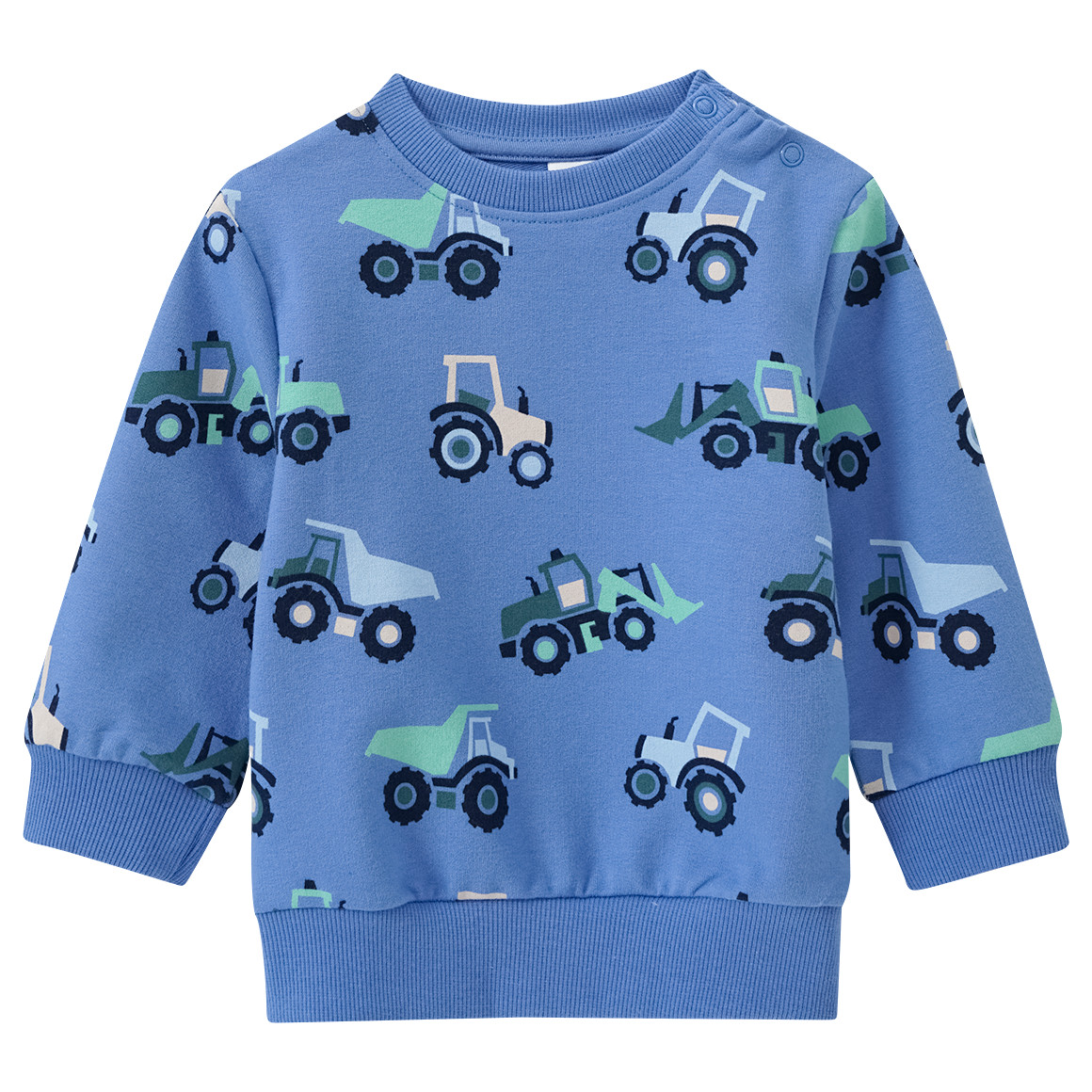 Topomini Baby Sweatshirt mit Baufahrzeug-Allover blau