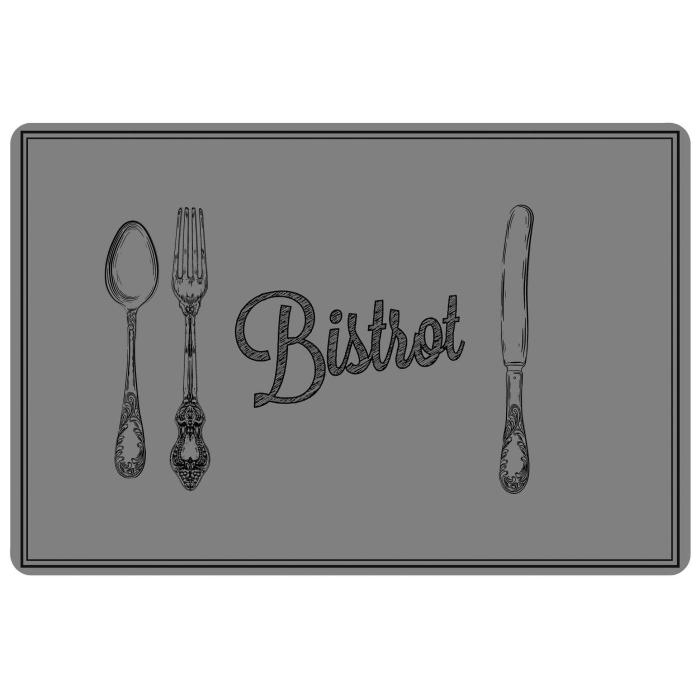 SET DE TABLE 28.5X43.5 CM PVC IMPRIME CUISINE BISTROT GRIS