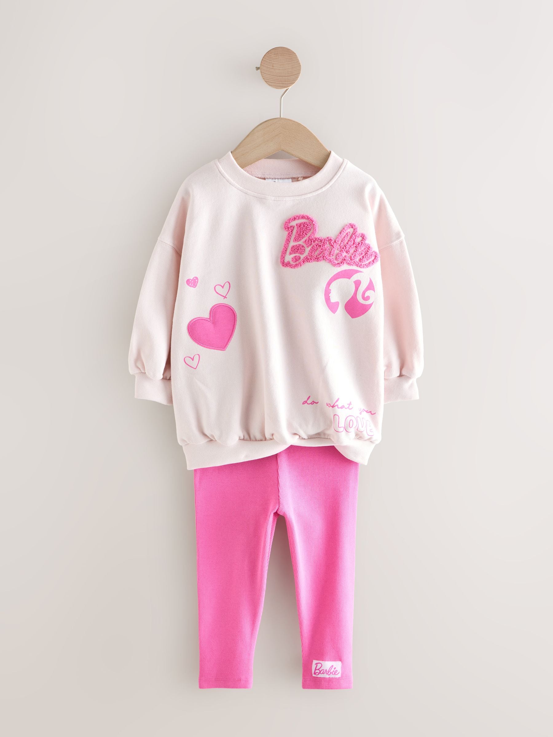 Roze - Barbie set met top met lange mouwen en legging (3mnd-7jr)