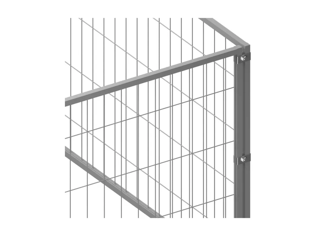 Chenil extérieur cage enclos argenté 900 x 400 x 70 cm 02_0000272