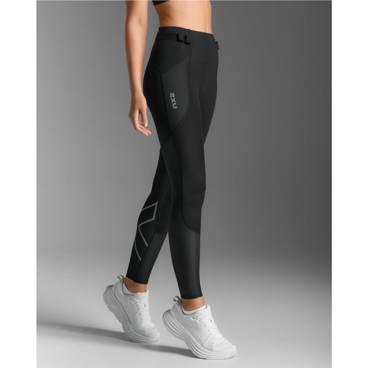 2XU Aero Mesh Hi-Rise Compression Tights Black/Silver Reflective