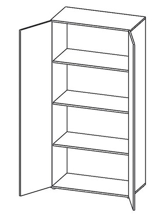 Wäscheschrank Base Weiß Nachbildung ca. 80 x 170 x 42 cm