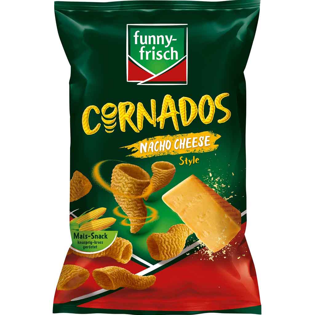 funny frisch Cornados Nacho Cheese Style 80g MHD:14.4.25