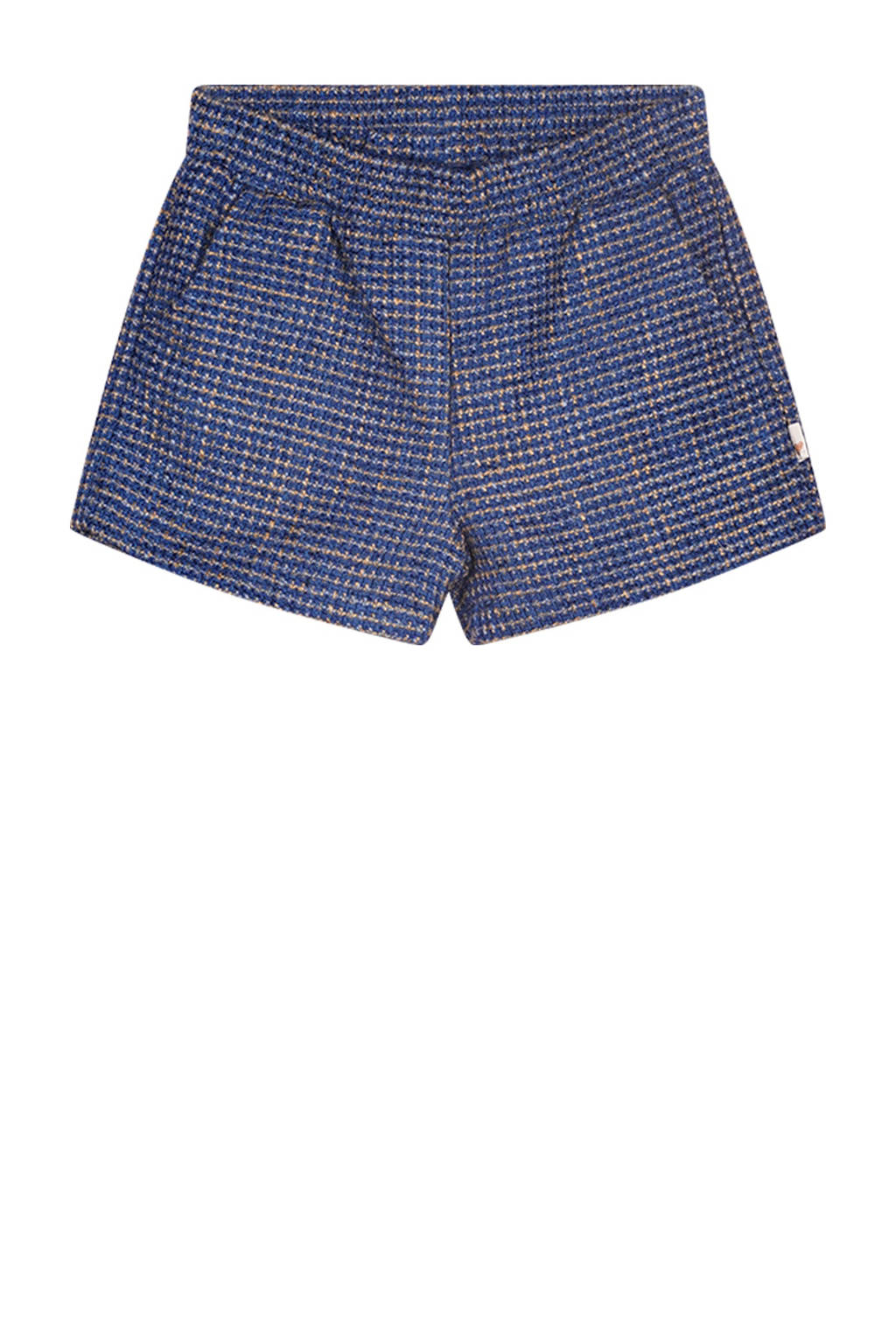 Moodstreet gemêleerde regular fit casual short Britt blauw