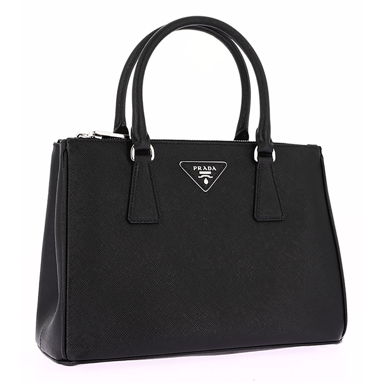Prada Sac à main Galleria MM en Cuir Saffiano noir - Neuf avec étiquette - L.28 cm