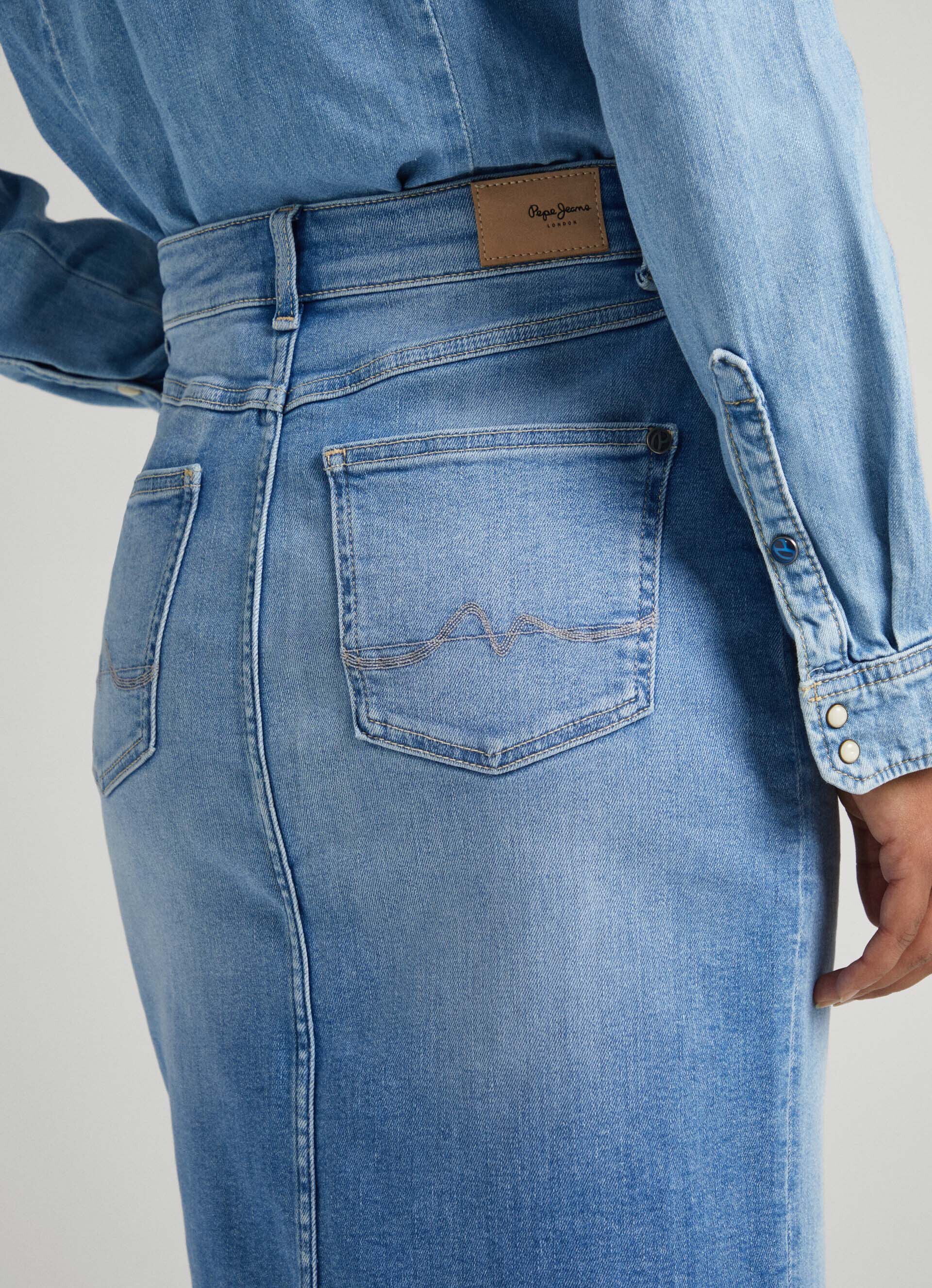 Saia jeans de corte regular - jeans