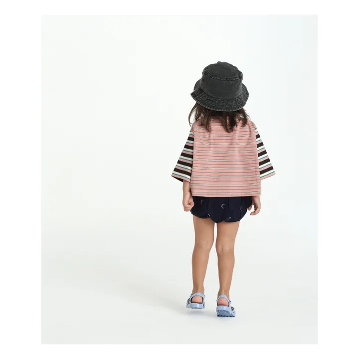 Esther T-shirt Junya Rayé Coton Bio | Corail