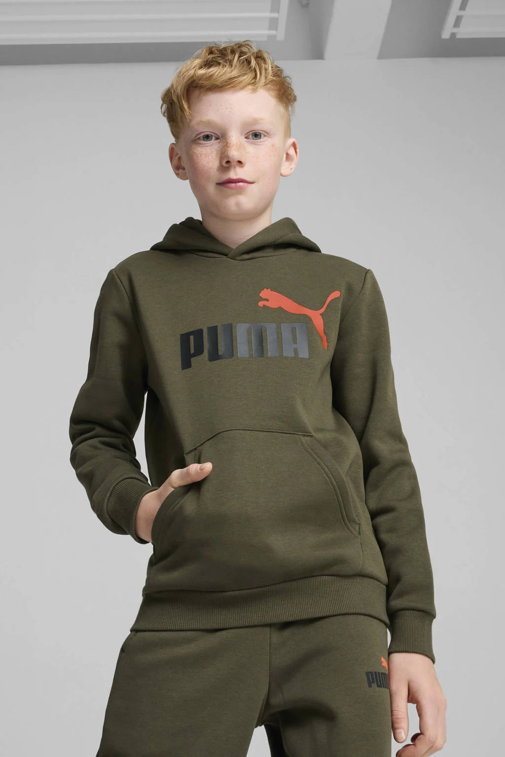 Puma hoodie olijfgroen
