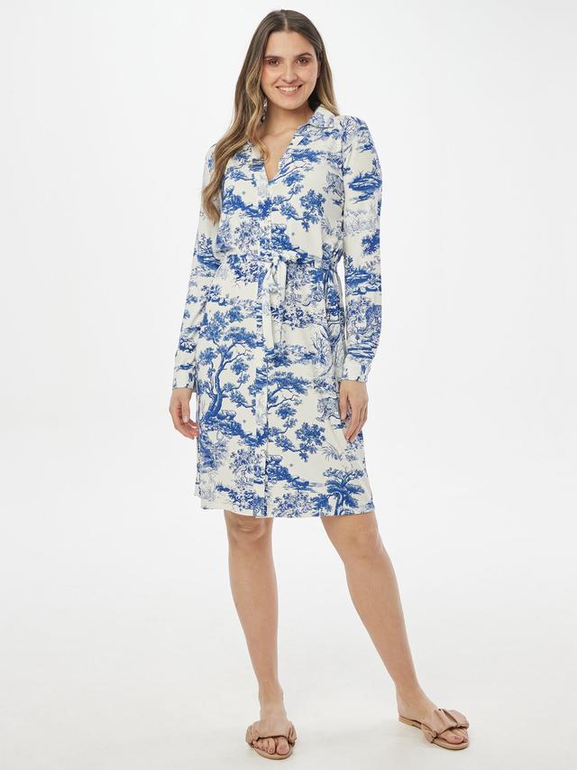 Shirtkleid im Alloverdruck