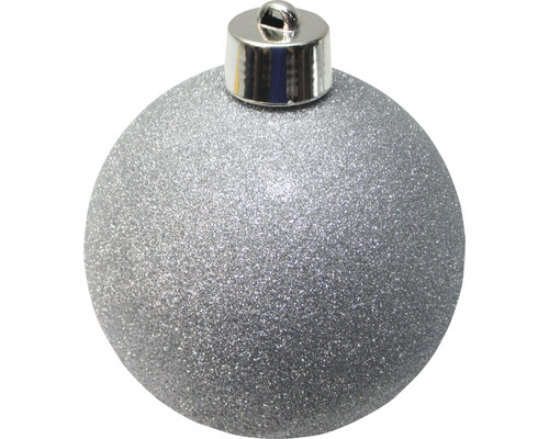 Grote XXL kerstboombal, Lafiora, kunststof, Ø 20 cm, zilveren glitter
