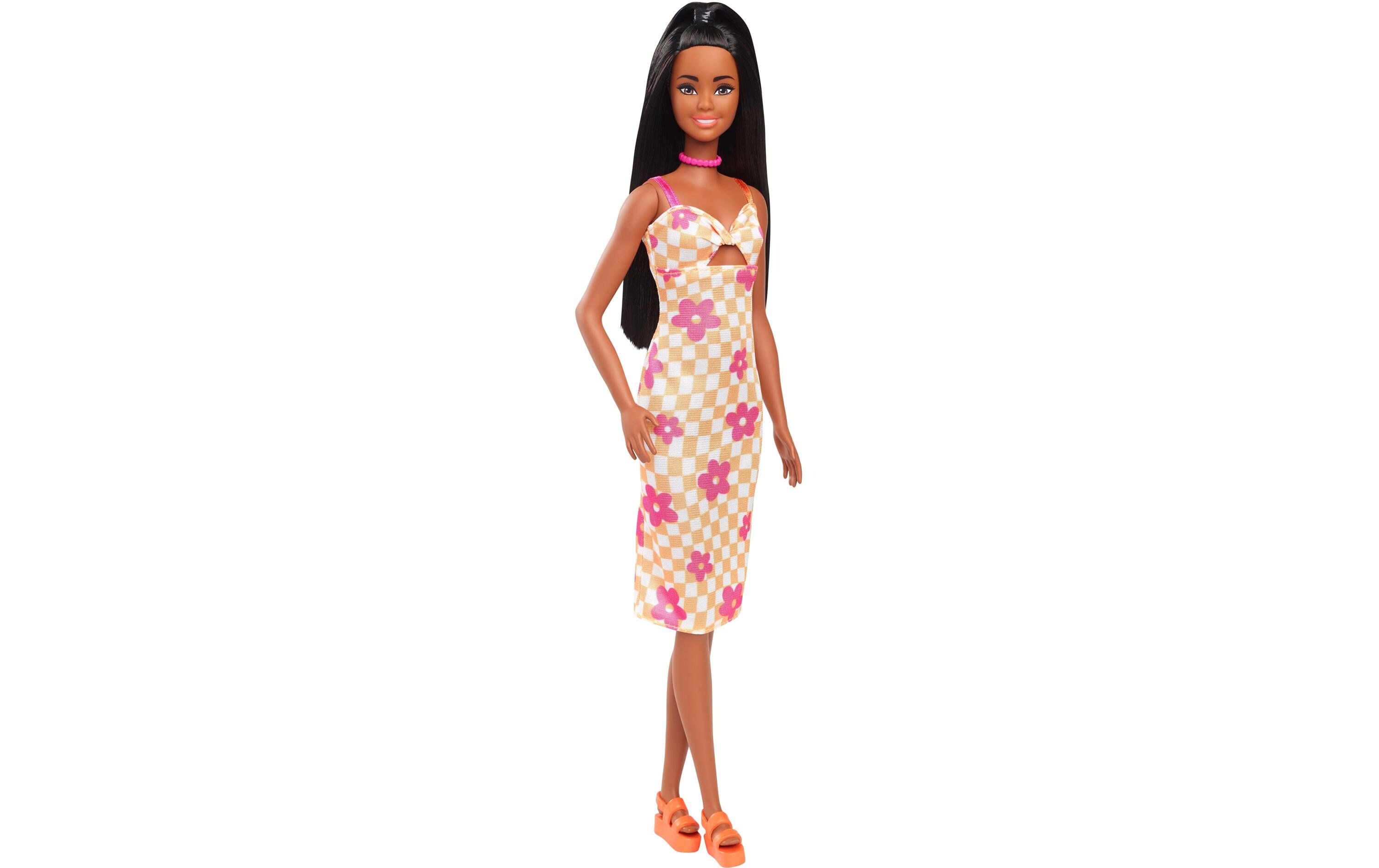 Puppe Pink and Orange Check DressBarbie-Puppe aus der Fashionistas-Reihe
