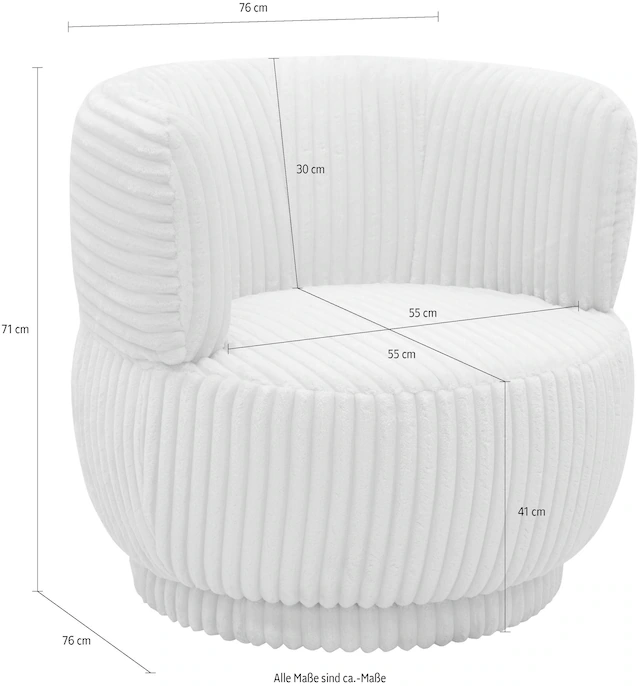 DOMO collection Sessel »Bruges, Loungesessel mit Drehfunktion«