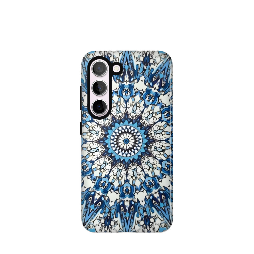 Samsung Galaxy S23 5G Hybrid (Kunststoff / Gummi) Hülle Majolika-Ozeanlicht - Blau