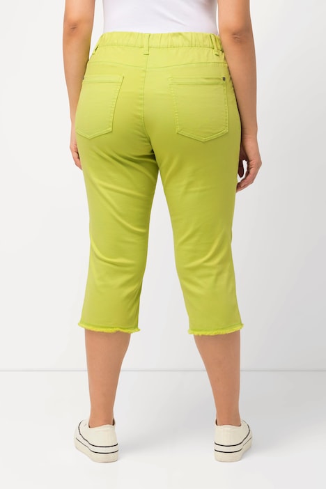 Caprihose Sienna, Fransensaum, schmales Bein, Stretch